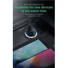 Автомобильное зарядное устройство Baseus Circular Plastic QC 4.0+PD3.0 30W USB + Type-C 5A Черный