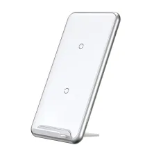 Бездротова зарядка-підставка для телефону швидка Baseus Three-coil Wireless Charging Pad Qi 10W Біла