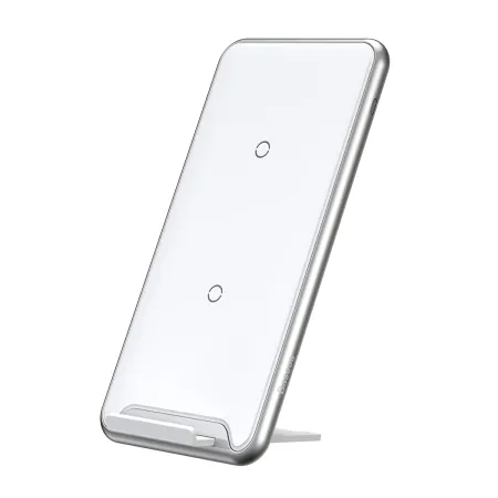 Бездротова зарядка-підставка для телефону швидка Baseus Three-coil Wireless Charging Pad Qi 10W Біла