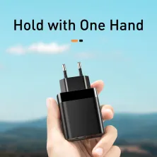 Мережевий зарядний пристрій Baseus Mirror Lake Dual QC3.0 18W 2USB 3A Чорний