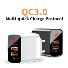 Мережевий зарядний пристрій Baseus Mirror Lake Dual QC3.0 18W 2USB 3A Чорний