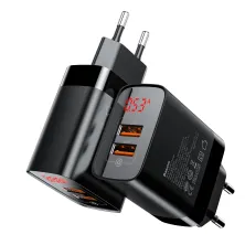 Мережевий зарядний пристрій Baseus Mirror Lake Dual QC3.0 18W 2USB 3A Чорний