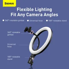 Комплект блогера 3в1 Baseus Live Stream Holder 120 LED (Держатель с LED лампой 24,5 см и настольная подставка)