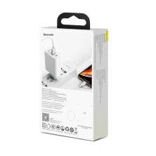 Мережевий зарядний пристрій Baseus Speed PPS QC3.0 + PD3.0 30W USB + Type-C 5A Білий