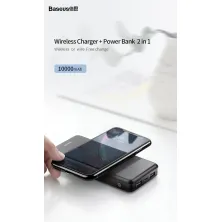 УМБ Baseus M36 10000mAh с Беспроводной зарядкой Qi 5W Черный