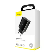 Мережевий зарядний пристрій Baseus Speed Mini QC Single U QC3.0 18W USB 3A Чорний