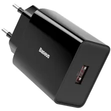 Мережевий зарядний пристрій Baseus Speed Mini QC Single U QC3.0 18W USB 3A Чорний