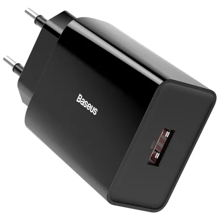 Мережевий зарядний пристрій Baseus Speed Mini QC Single U QC3.0 18W USB 3A Чорний