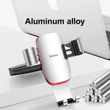 Автотримач для телефону Baseus Metal Age Gravity в CD слот Сріблястий