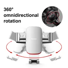 Автотримач для телефону Baseus Metal Age Gravity в CD слот Сріблястий