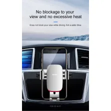 Автотримач для телефону Baseus Metal Age Gravity в CD слот Сріблястий