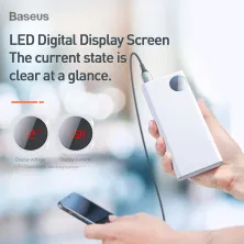 УМБ Baseus Mulight 30000mAh 33W з технологією QC3.0 + PD3.0 Білий