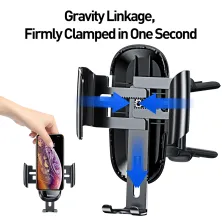 Автодержатель для телефона Baseus Future Gravity Vehicle в круглый воздуховод Черный