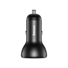 Автомобільний зарядний пристрій Baseus Digital Display QC 4.0 + PD3.0 PPS 45W USB + Type-C 5A + Кабель Type-C to Type-C 60W 20V/3A 1м Чорний