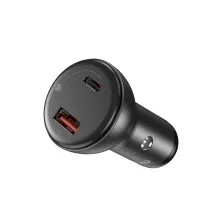 Автомобільний зарядний пристрій Baseus Digital Display QC 4.0 + PD3.0 PPS 45W USB + Type-C 5A + Кабель Type-C to Type-C 60W 20V/3A 1м Чорний