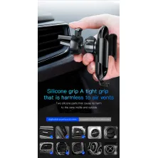 Автотримач для телефону Baseus Smart Car Mount Cell Phone в повітропровід автоматичний Чорний