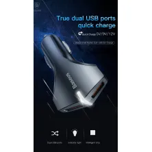 Автомобільний зарядний пристрій Baseus Small Rocket QC 3.0 2USB 3A Чорний