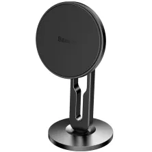Автотримач для телефону магнітний Baseus Hollow Magnetic з тримачем для дроту на торпедо Чорний