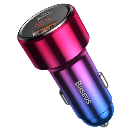 Автомобильное зарядное устройство Baseus Magic Series Dual Quick Charge Car Charger QC 4.0 45W USB + Type-C Красный