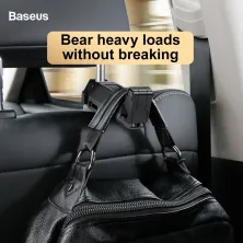 Автотримач для телефону на підголівник Baseus Backseat Vehicle 2в1 + гак-вішалка Чорний