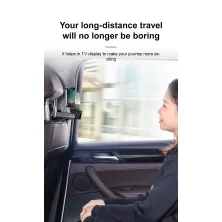 Автотримач для телефону на підголівник Baseus Backseat Vehicle 2в1 + гак-вішалка Чорний