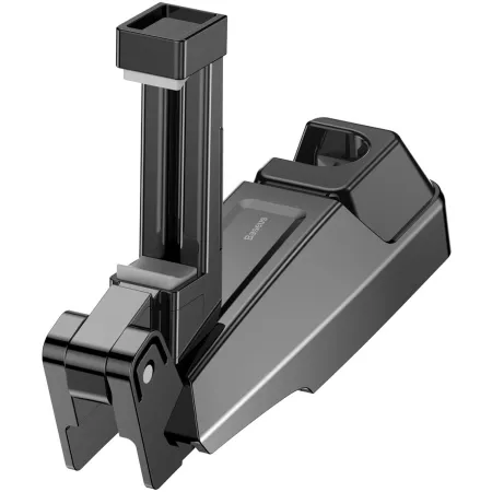 Автотримач для телефону на підголівник Baseus Backseat Vehicle 2в1 + гак-вішалка Чорний