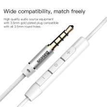 Навушники Baseus Encok H06 lateral in-ear Wire Earphone Сріблястий