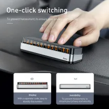 Автовизитка парковочная карта Baseus Moonlight Box Series Temporary Parking Number Plate Серебристый