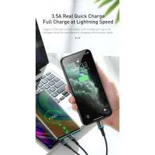 Кабель Baseus Halo Data 3-in-1 Cable USB to Lightning+Type-C+MicroUSB 3.5А 1.2m Чорний