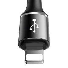 Кабель Baseus Halo Data 3-in-1 Cable USB to Lightning+Type-C+MicroUSB 3.5А 1.2m Чорний
