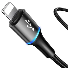 Кабель Baseus Halo Data 3-in-1 Cable USB to Lightning+Type-C+MicroUSB 3.5А 1.2m Чорний