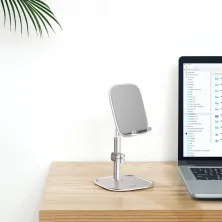 Тримач для телефону та планшета настільний Baseus Literary Youth Desktop Bracket Telescopic Сріблястий