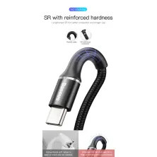 Кабель Baseus Halo Data Cable USB to Type-C QC3.0 3A 0.5m Чорний