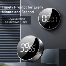 Кухонний цифровий таймер Baseus із магнітним кріпленням Heyo Rotation Countdown Timer Чорний
