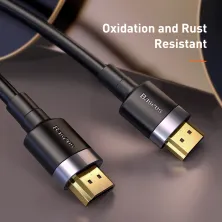 Кабель Baseus 4KHDMI Male to 4KHDMI Male Cafule Cable HDMI2.0 3m Черный