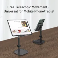 Тримач для телефону та планшета настільний Baseus Literary Youth Desktop Bracket Telescopic Чорний
