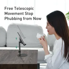 Тримач для телефону та планшета настільний Baseus Literary Youth Desktop Bracket Telescopic Чорний