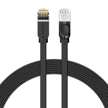 Кабель Baseus High Speed RJ45 Gigabit Network Cable Ethernet Плоский 8m Чорний
