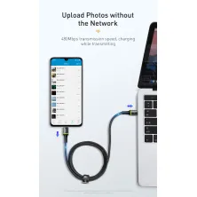 Кабель Baseus Halo Data Cable Type-C to Type-C QC3.0+PD2.0 60W 20V 3А 0.5m Черный