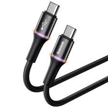 Кабель Baseus Halo Data Cable Type-C to Type-C QC3.0+PD2.0 60W 20V 3А 0.5m Черный