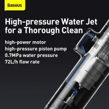 Портативна мінімийка акумуляторна BASEUS Dual Power Portable Electric Car Wash Spray Nozzle 0.7MPa, 30min з набором