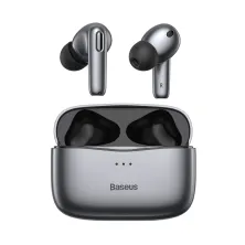 Бездротові Bluetooth навушники Baseus Encok SIMU TWS S2 з функціями шумоподавлення ANC та бездротової зарядки Qi Сірий