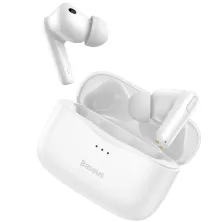 Бездротові Bluetooth навушники Baseus Encok SIMU TWS S2 з функціями шумоподавлення ANC та бездротової зарядки Qi Білий