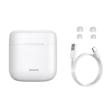 Беспроводные Bluetooth наушники Baseus Encok TWS W06 с функцией беспроводной зарядки Qi Белый
