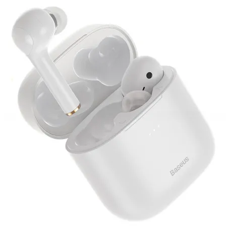 Беспроводные Bluetooth наушники Baseus Encok TWS W06 с функцией беспроводной зарядки Qi Белый