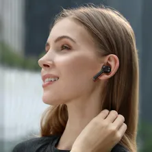 Беспроводные Bluetooth наушники Baseus Encok TWS W06 с функцией беспроводной зарядки Qi Черный