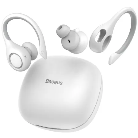 Бездротові Bluetooth навушники Baseus Encok TWS W17 з функцією бездротової зарядки Qi Білий