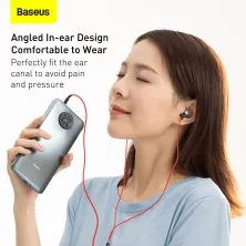 Навушники Baseus Encok H19 Wired Earphone 3.5mm Червоний