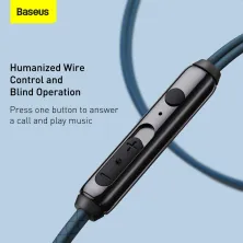 Наушники Baseus Encok H19 Wired Earphone 3.5mm Синий