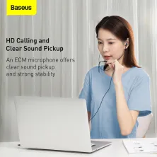 Наушники Baseus Encok H19 Wired Earphone 3.5mm Синий